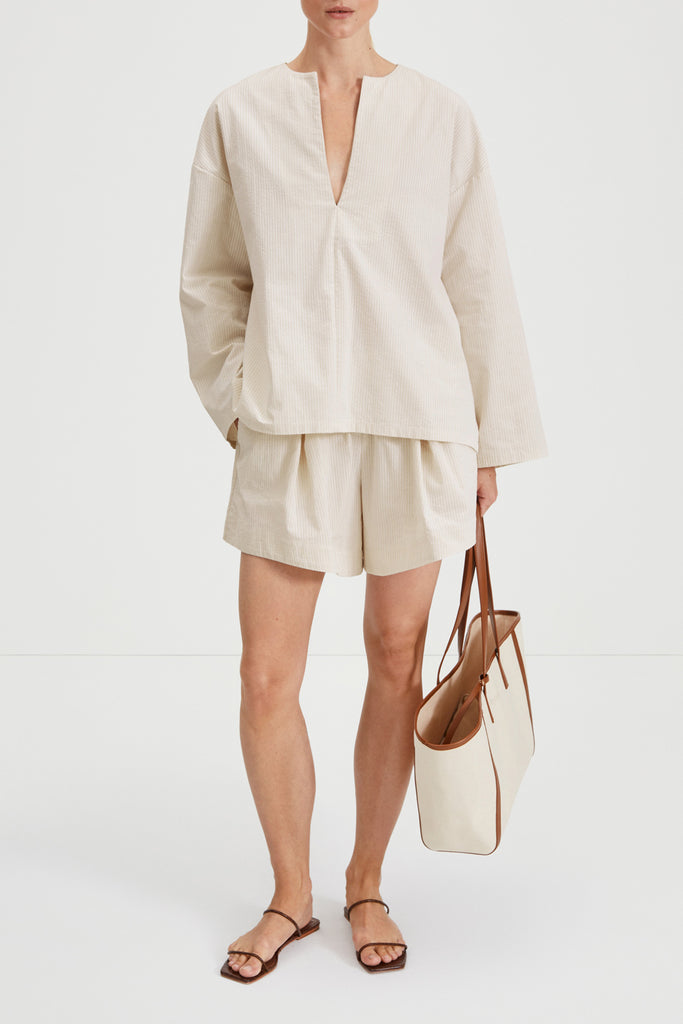 MOJO SHORTS - BEIGE STRIPE – Stylein