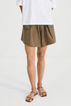 Sonya shorts flared utility pockets army green khaki stylein front image