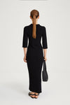 Pomerola skirt maxi fine knit black stylein back image