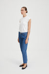 Ken denim straight fit cropped mid blue stylein side image