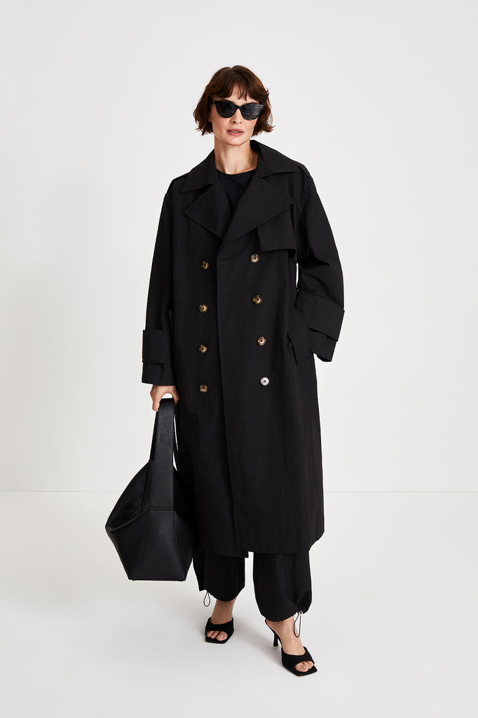 stein Oversized Trench Coat BLACK S 【公式通販】