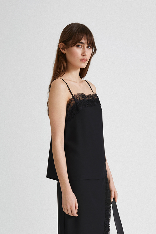 MELODY LACE TOP - BLACK