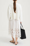 Abella rib knit sweater white stylein model image back