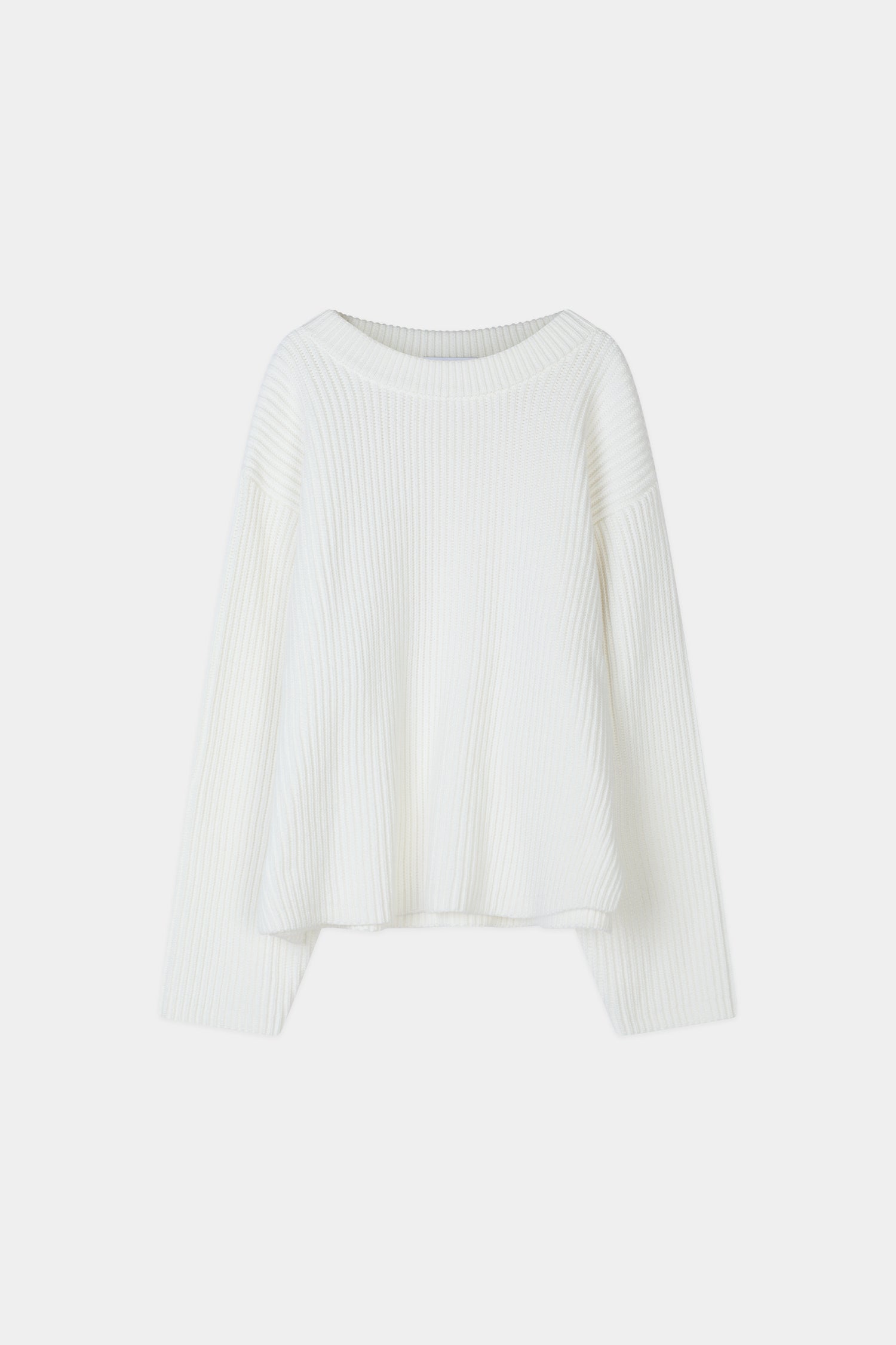 Abella rib knit sweater white stylein packshot