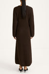 Alaina knitted long dress coffee stylein front back