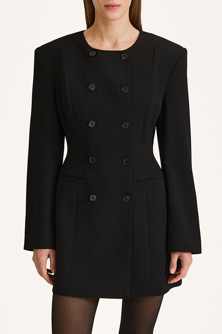 Beatrix dress black stylein front close up