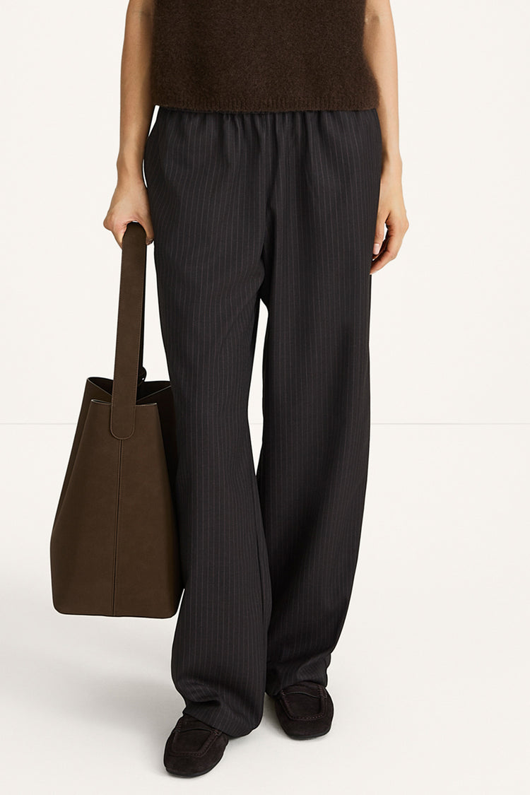 Belicia trousers coffee pinstripe stylein 