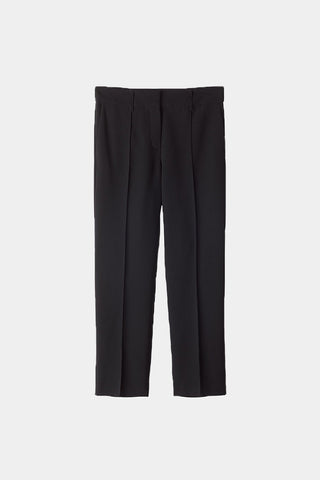 Ben slim fitted trousers ankle length sewn creases black stylein packshot