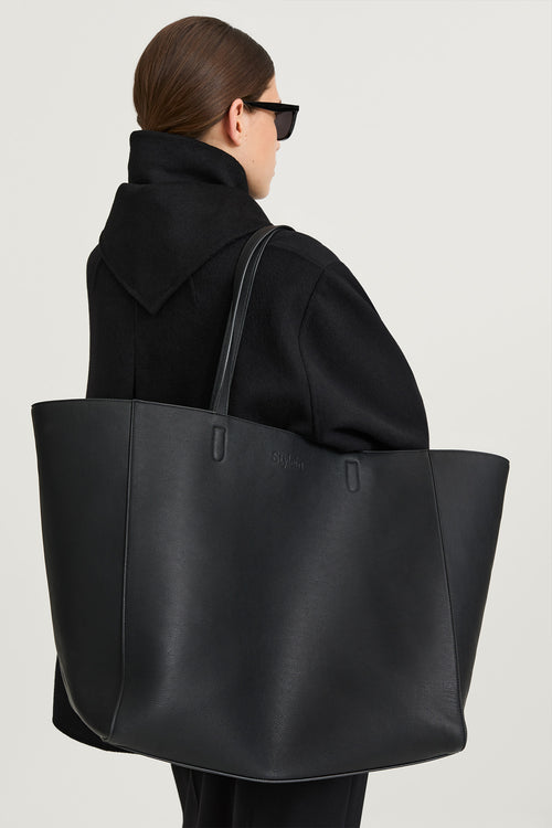 Black weekend bag tote-bag stylen yacht-faux-leather