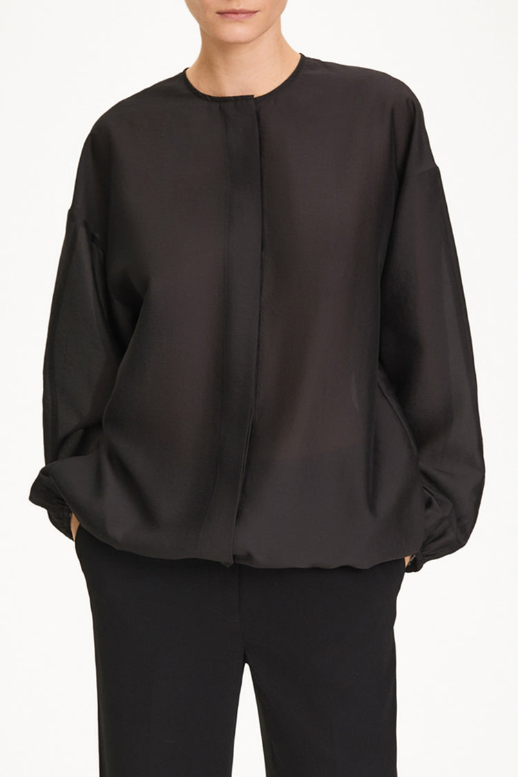Blyss transparent blouse black stylein model image front close
