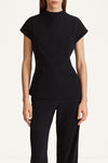 Borno short sleeve top black stylein model image front close