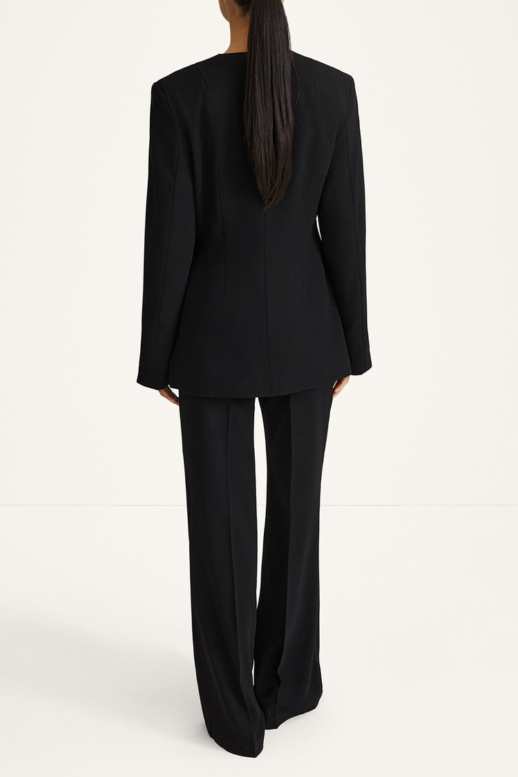 Bova black blazer stylein model image back