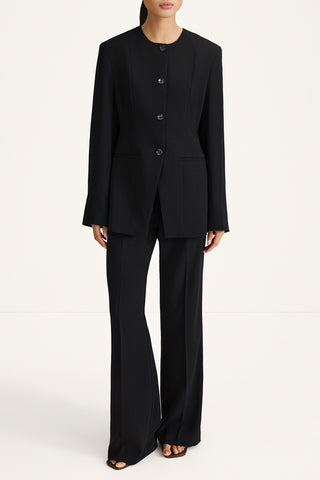 Bova black blazer stylein model image  front