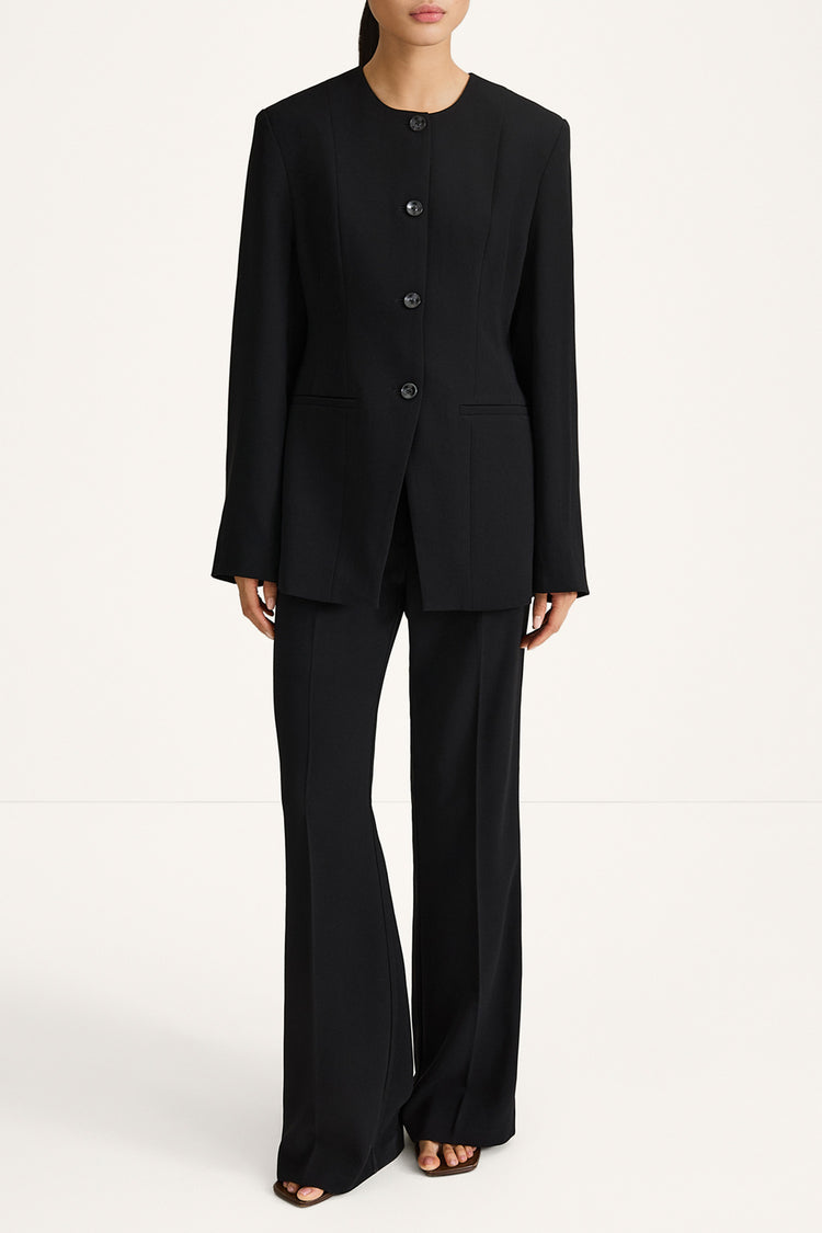 Bova black blazer stylein model image  front