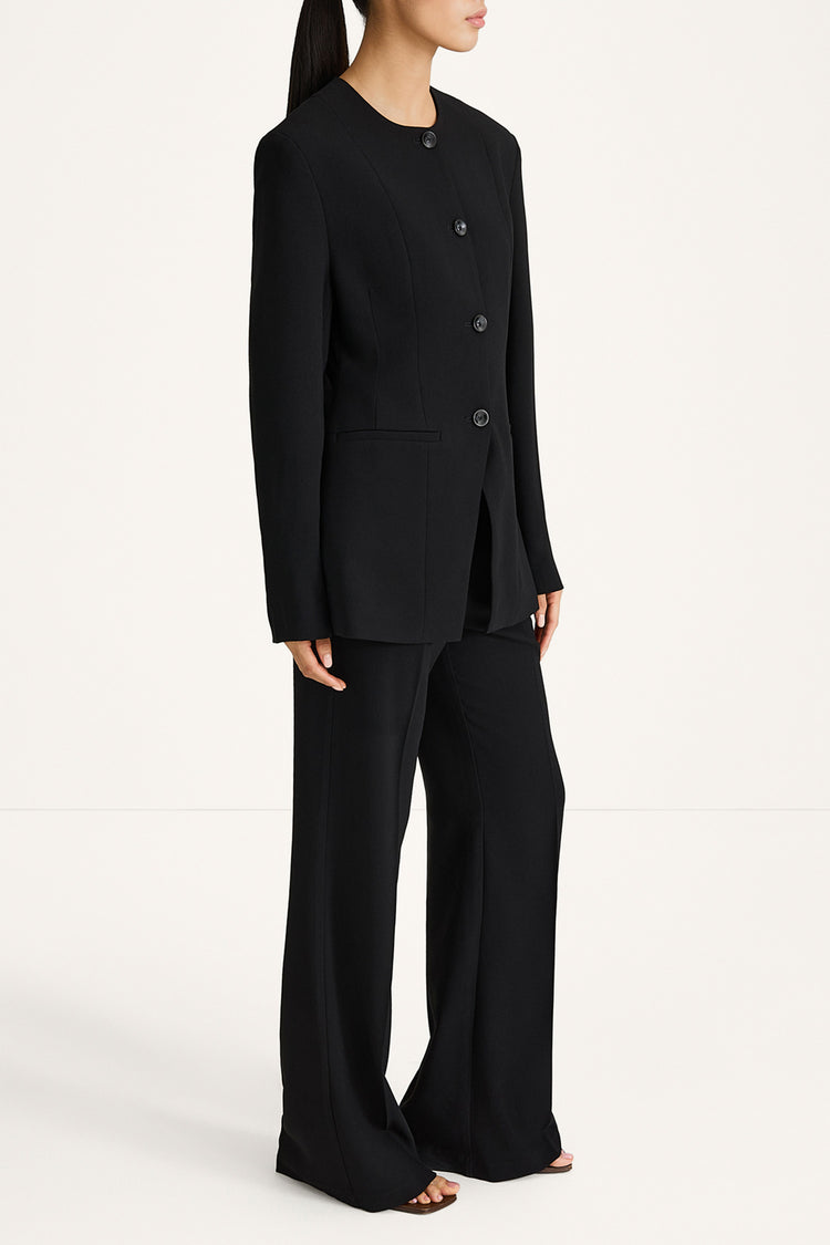 Bova black blazer stylein model image  side