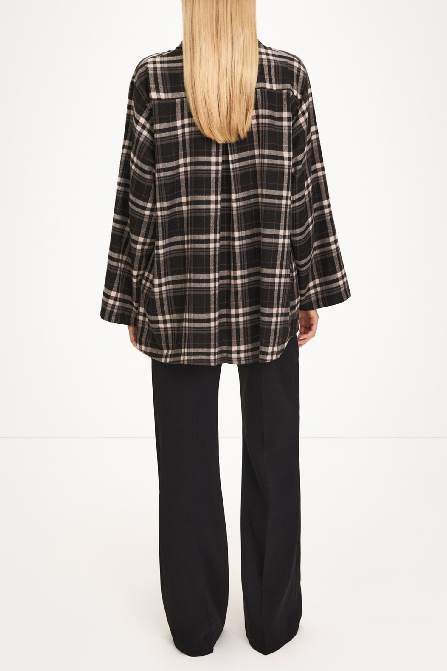 Bremen shirt cotton flannel black check stylein back
