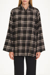 Bremen shirt cotton flannel black check stylein front close