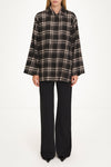 Bremen shirt cotton flannel black check stylein model image front