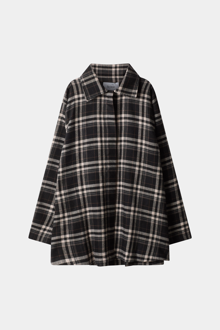 Bremen shirt cotton flannel black check stylein packshot