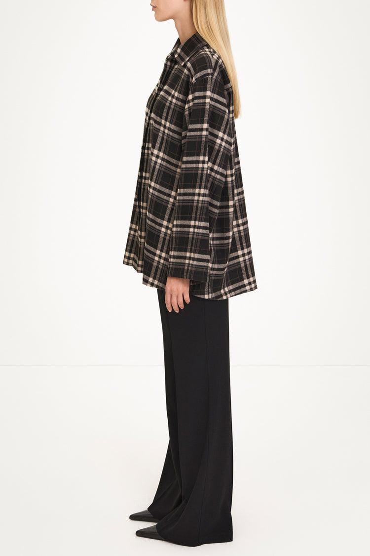 Bremen shirt cotton flannel black check stylein side