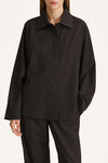 Brenley shirt coffee pinstripe stylein detail