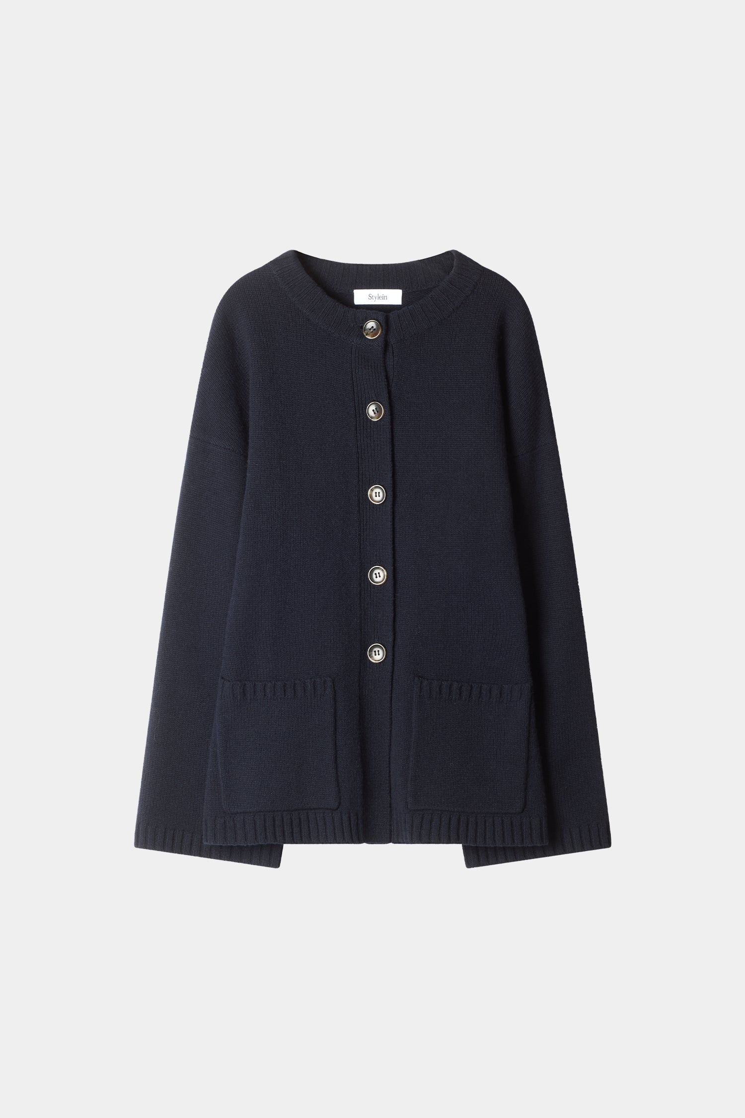 knitted navy cardigan cinched waist stylein houlia packshot