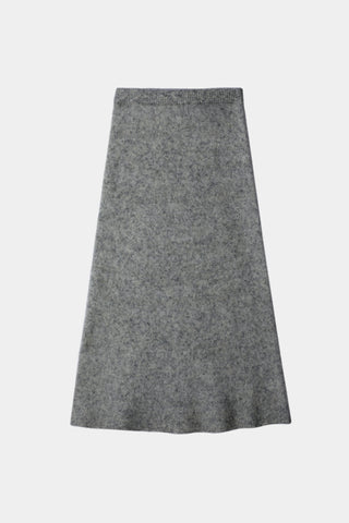 Grey knitted a-lined skirt stylein Nanie packshot