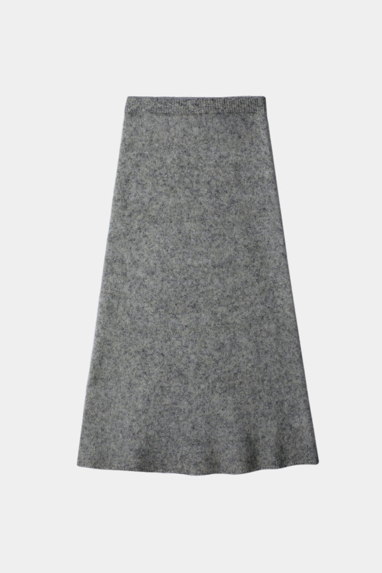 Grey knitted a-lined skirt stylein Nanie packshot
