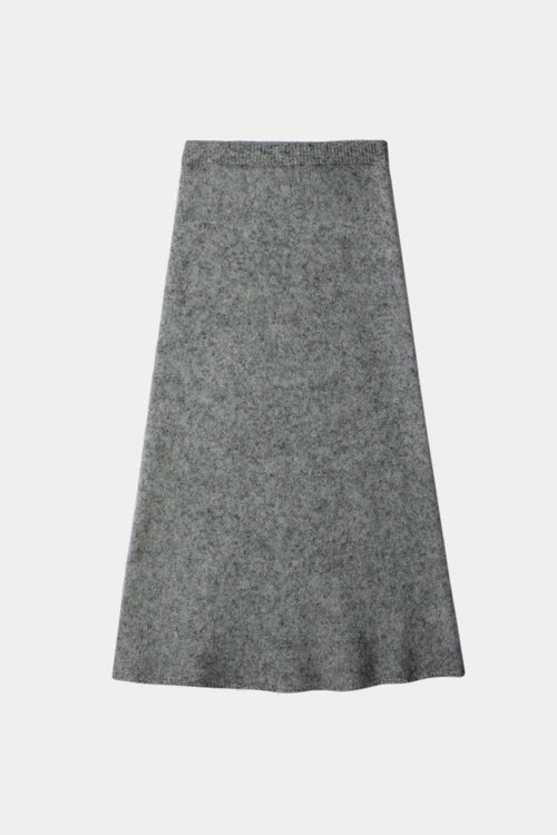grey knitted a-lined skirt stylein nanie front