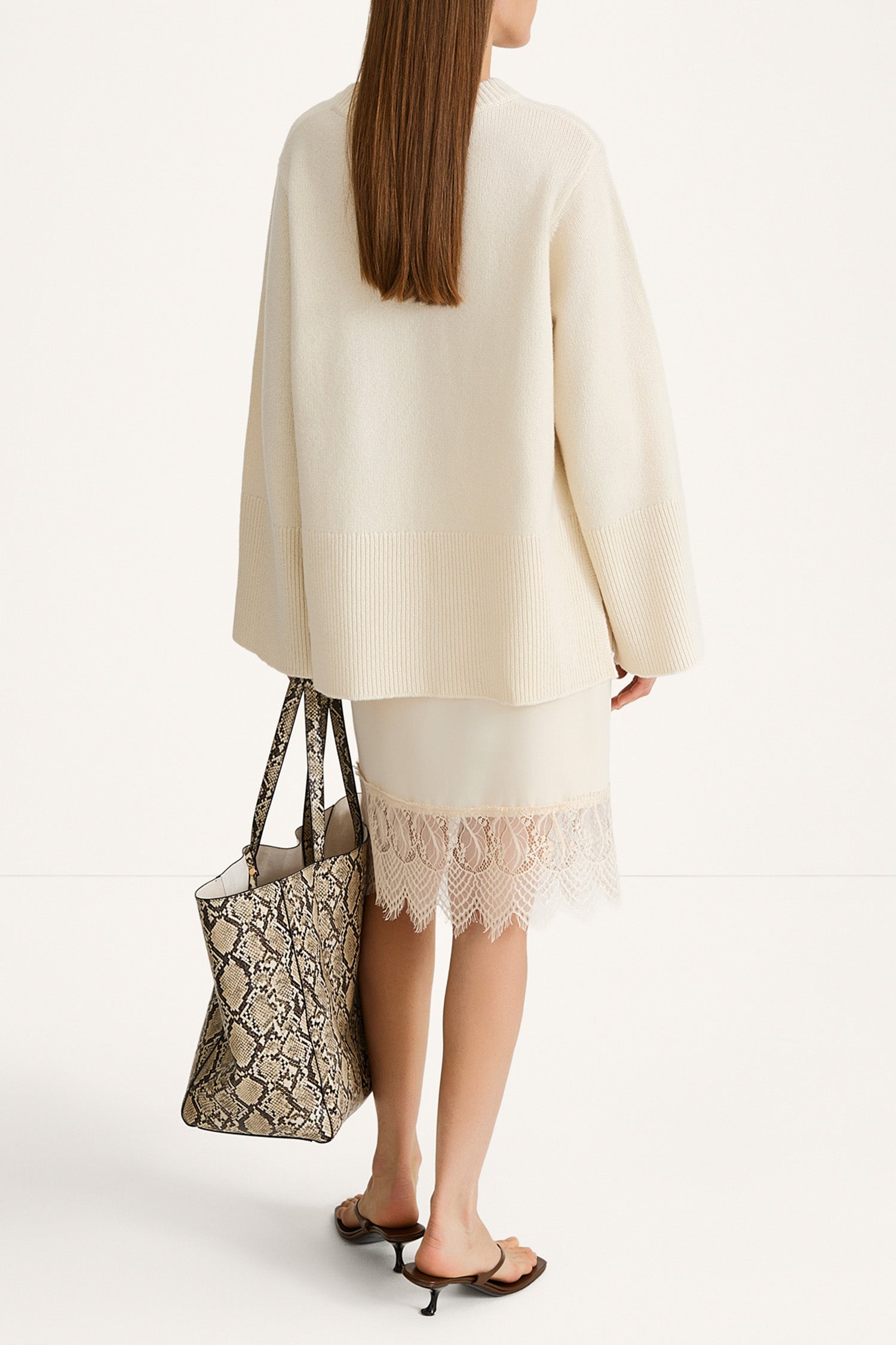Hala long sleeve knitted sweater cream stylein model image back