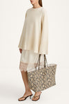 Hala long sleeve knitted sweater cream stylein model image side
