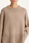 Hala wool sweater oat stylein model image  front close up