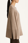 Hala wool sweater oat stylein model image  side close up