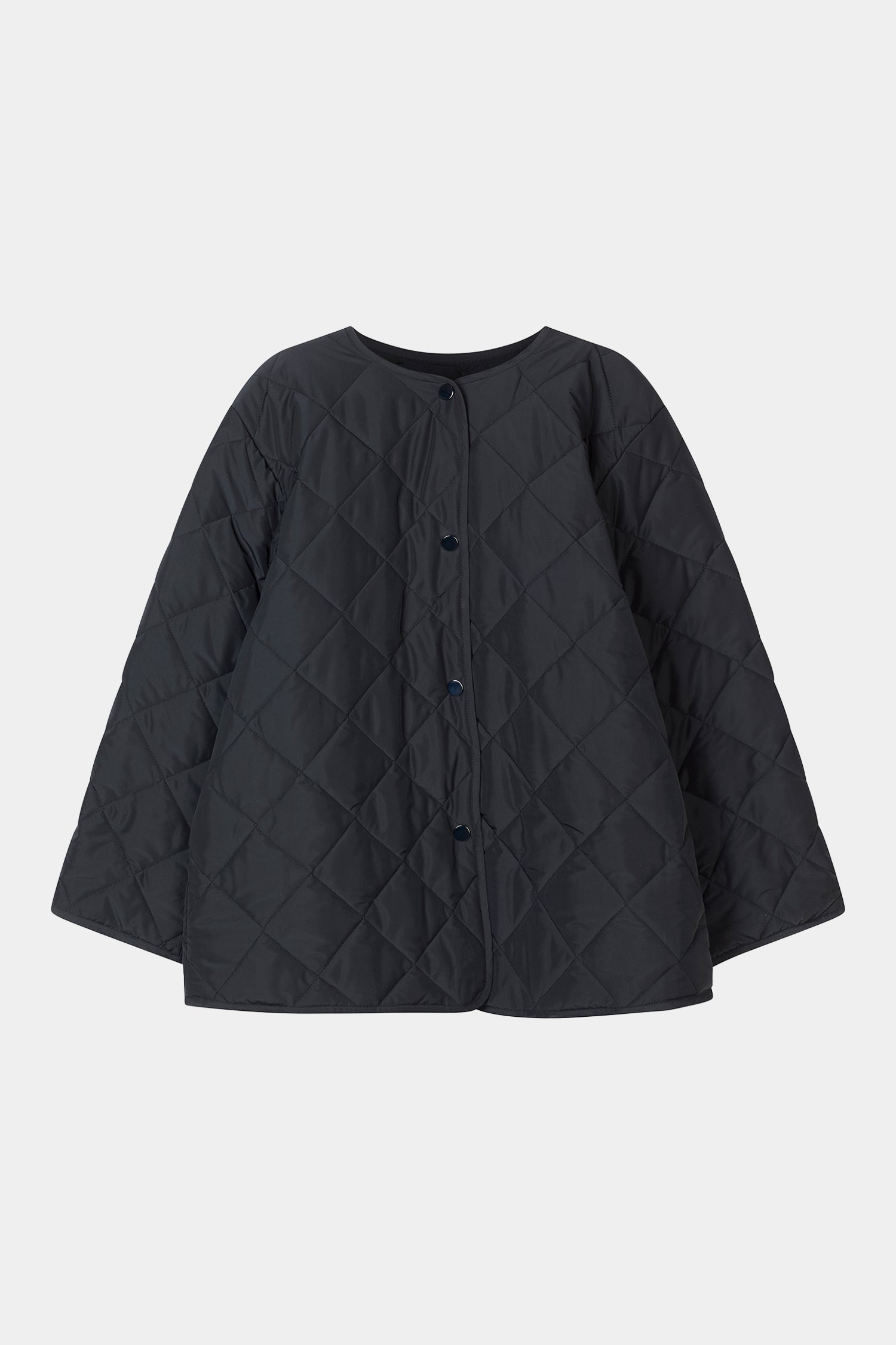 Halima loose flared quilted padded jacket black stylein packshot