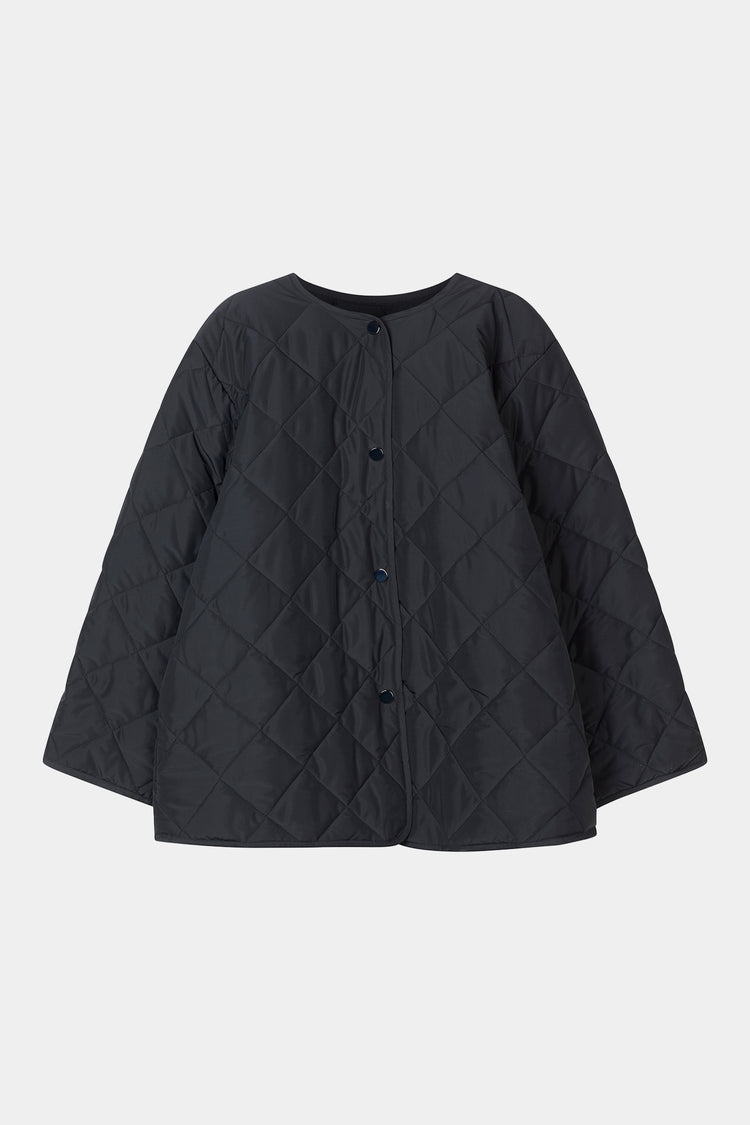 Halima loose flared quilted padded jacket black stylein packshot