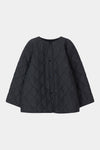 Halima loose flared quilted padded jacket black stylein packshot