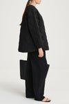 Halima loose flared quilted padded jacket black stylein model image side