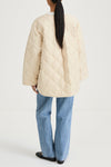 Halima loose flared quilted padded jacket ivory stylein model image back