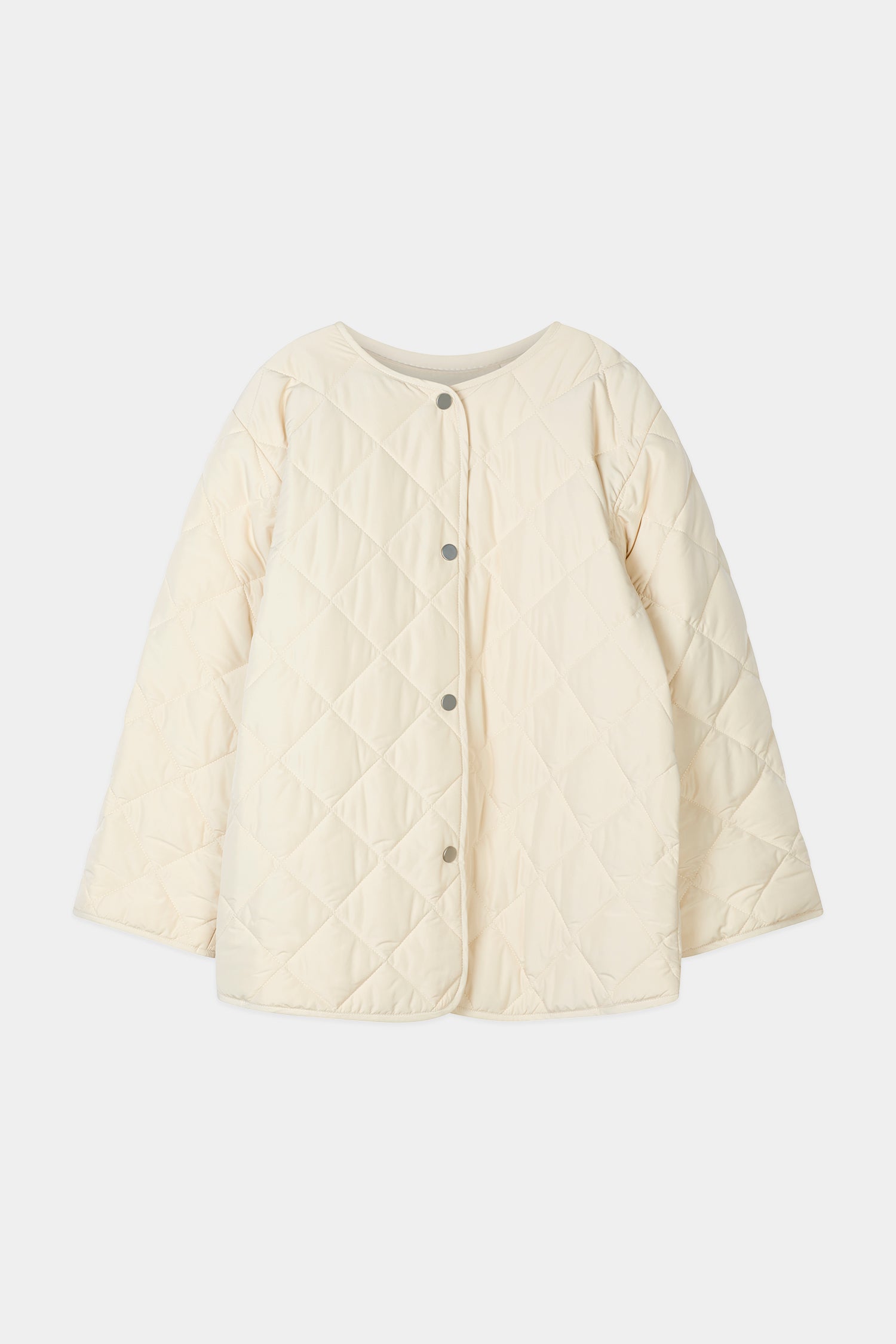 Halima loose flared quilted padded jacket ivory stylein packshot