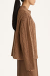 Hania cable knit merino wool sweater beige stylein side