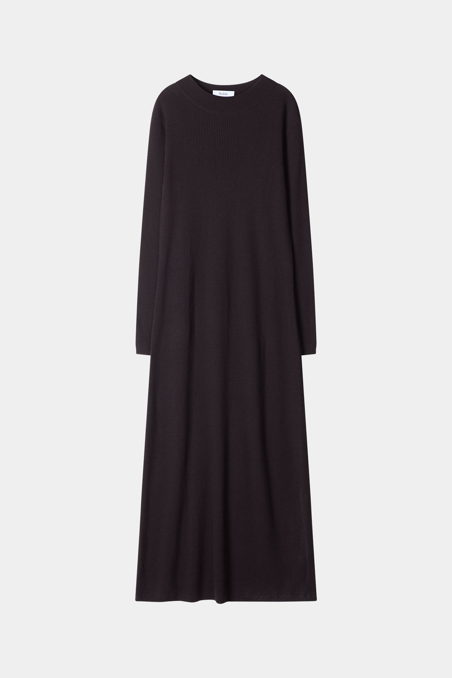 Hemera merino wool long maxi dress coffee stylein packshot
