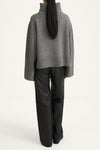 Hilary polo sweater mid grey stylein back