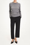 Hollin sweater cable knit merino wool grey stylein model image front