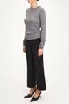 Hollin sweater cable knit merino wool grey stylein model image side