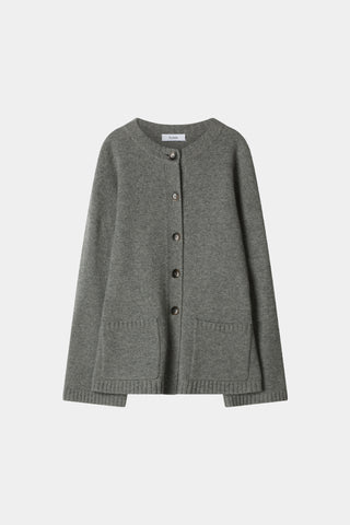 wool cardigan tailored waist Houlia cardigan grey stylein packshot