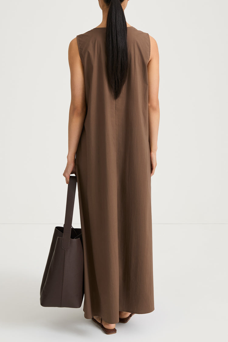 Jaisie long dress coffee stylein model image back