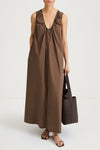 Jaisie long dress coffee stylein model image  front