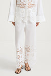 Jamie embroidery trousers white stylein model image front close