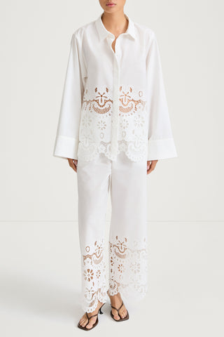 Jamie embroidery trousers white stylein model image front