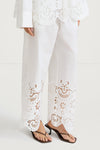 Jamie embroidery trousers white stylein model image side close
